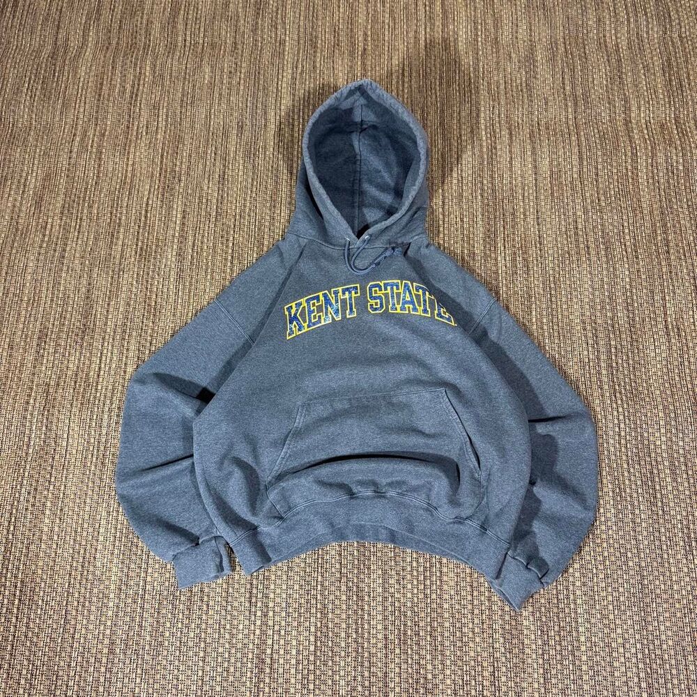Champion Men's Grey and Blue Hoodie